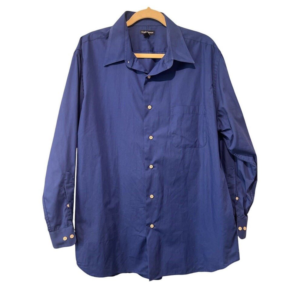 Croft & Barrow Men’s Long Sleeve Button Down Shirt Blue 16. 1/2 Neck